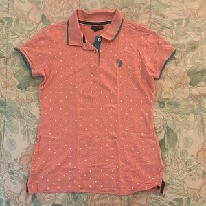 U.S. Polo Assn. Pink Polo Shirt with White Accents